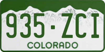 CO license plate 935ZCI