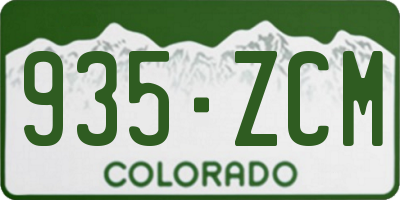 CO license plate 935ZCM
