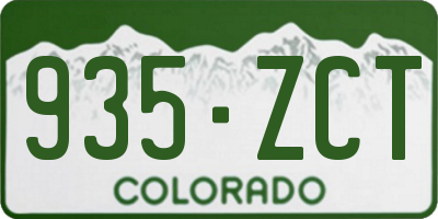 CO license plate 935ZCT