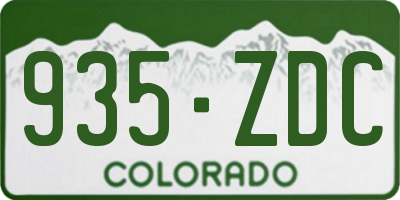 CO license plate 935ZDC