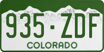 CO license plate 935ZDF