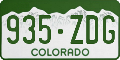 CO license plate 935ZDG
