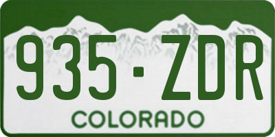 CO license plate 935ZDR