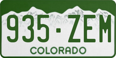 CO license plate 935ZEM