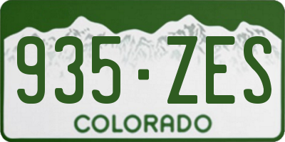 CO license plate 935ZES