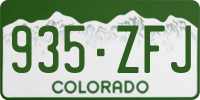 CO license plate 935ZFJ
