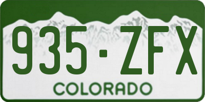 CO license plate 935ZFX