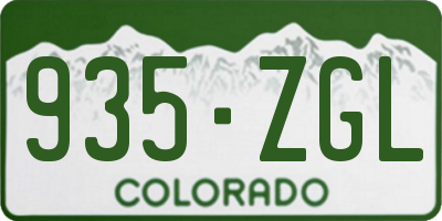 CO license plate 935ZGL