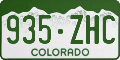 CO license plate 935ZHC