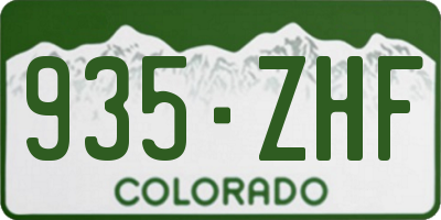 CO license plate 935ZHF