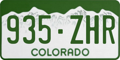 CO license plate 935ZHR