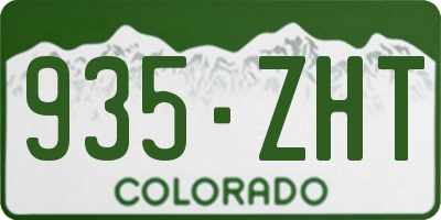 CO license plate 935ZHT