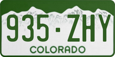 CO license plate 935ZHY
