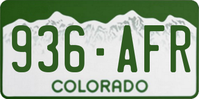 CO license plate 936AFR