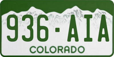 CO license plate 936AIA