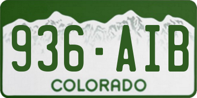 CO license plate 936AIB