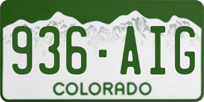 CO license plate 936AIG