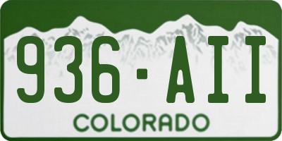 CO license plate 936AII