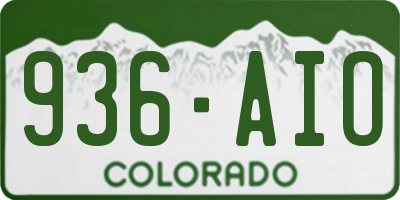 CO license plate 936AIO