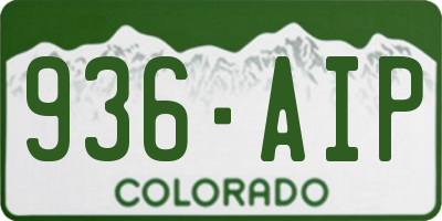 CO license plate 936AIP