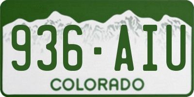 CO license plate 936AIU