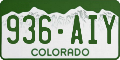 CO license plate 936AIY