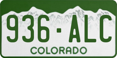 CO license plate 936ALC