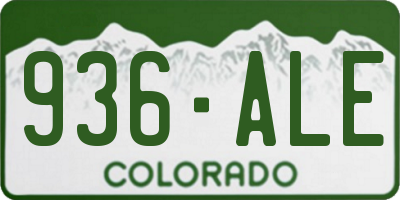 CO license plate 936ALE