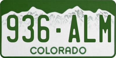 CO license plate 936ALM