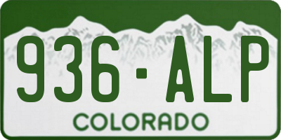 CO license plate 936ALP