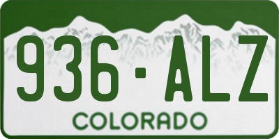 CO license plate 936ALZ