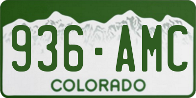 CO license plate 936AMC
