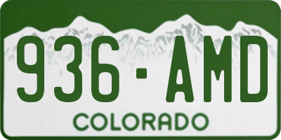 CO license plate 936AMD