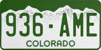 CO license plate 936AME