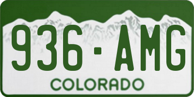 CO license plate 936AMG