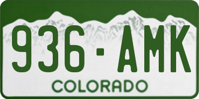 CO license plate 936AMK