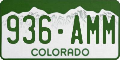 CO license plate 936AMM