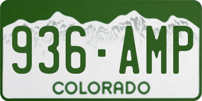 CO license plate 936AMP