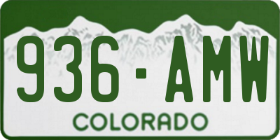 CO license plate 936AMW