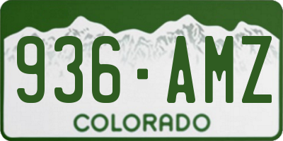 CO license plate 936AMZ