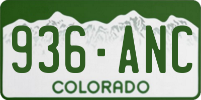 CO license plate 936ANC