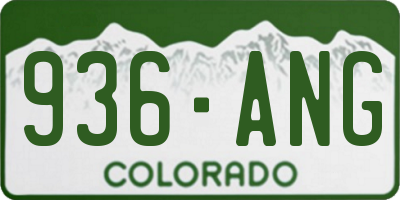 CO license plate 936ANG