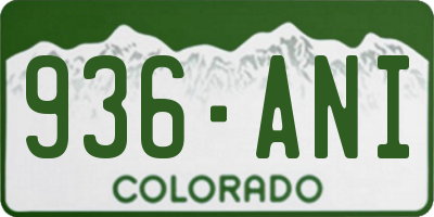CO license plate 936ANI