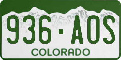 CO license plate 936AOS
