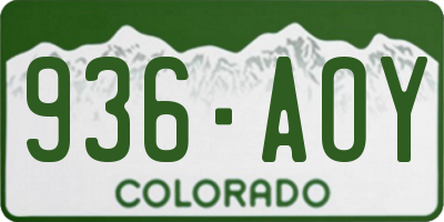 CO license plate 936AOY