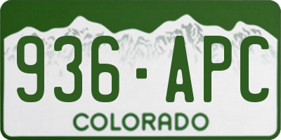 CO license plate 936APC