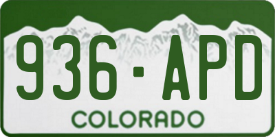 CO license plate 936APD