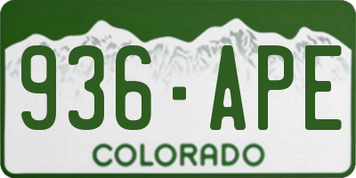 CO license plate 936APE