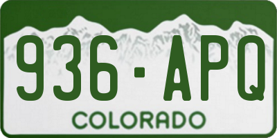 CO license plate 936APQ