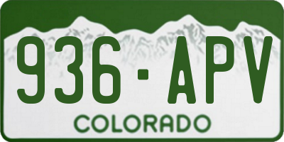 CO license plate 936APV